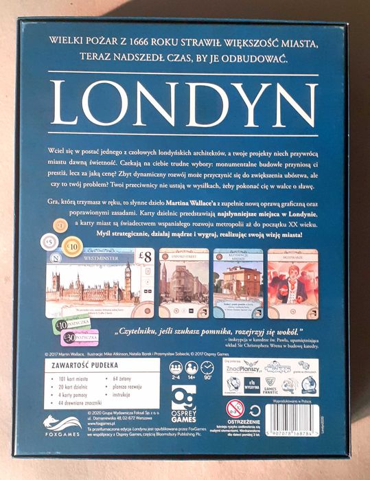 Londyn gra planszowa NOWE komponenty UNPUNCHED unikat OOP