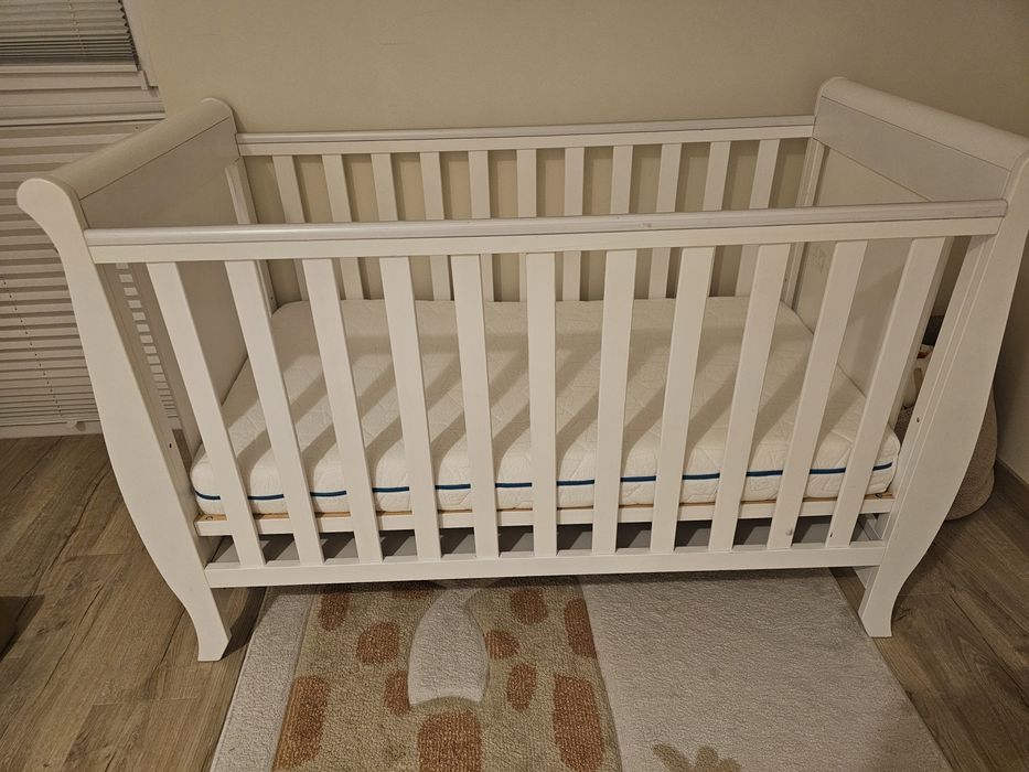 Łóżeczko białe, 60x120 + materac REZERWACJA