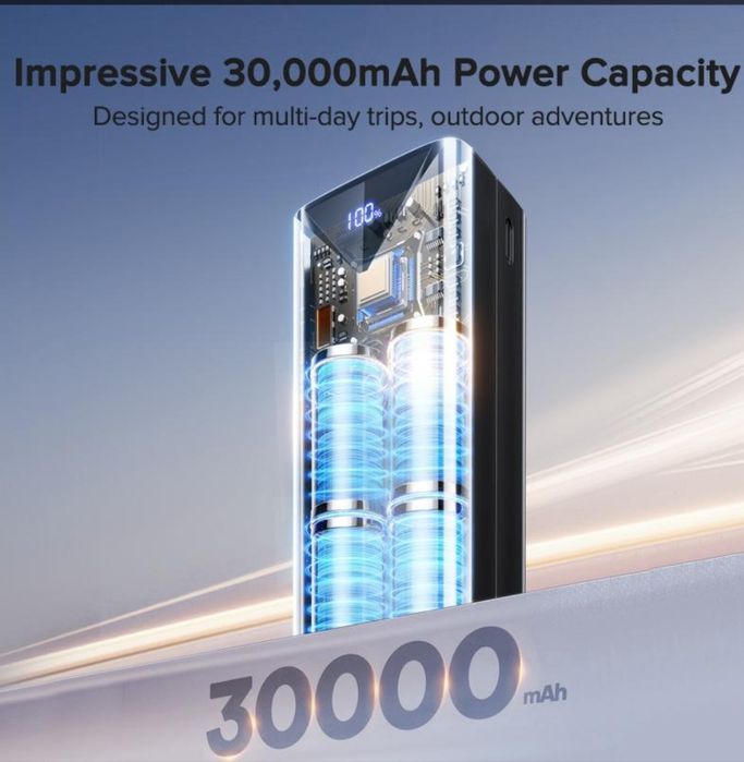 QOOVI Портативний  Power Bank 30000 мАг із швидким заряджанням