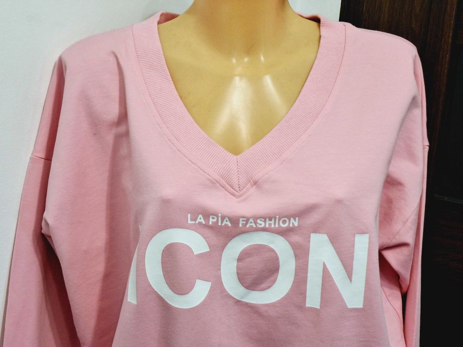L-XL Bluzko Bluza pudrowa