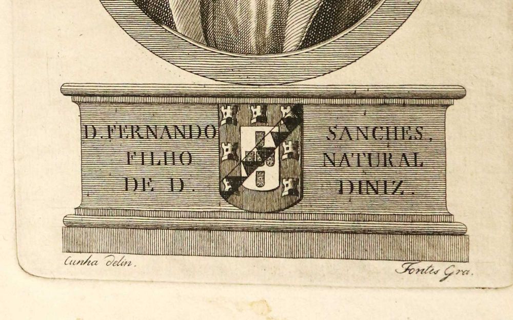 D. Fernando Sanches Filho Natural de D. Dinis, gravura antiga
