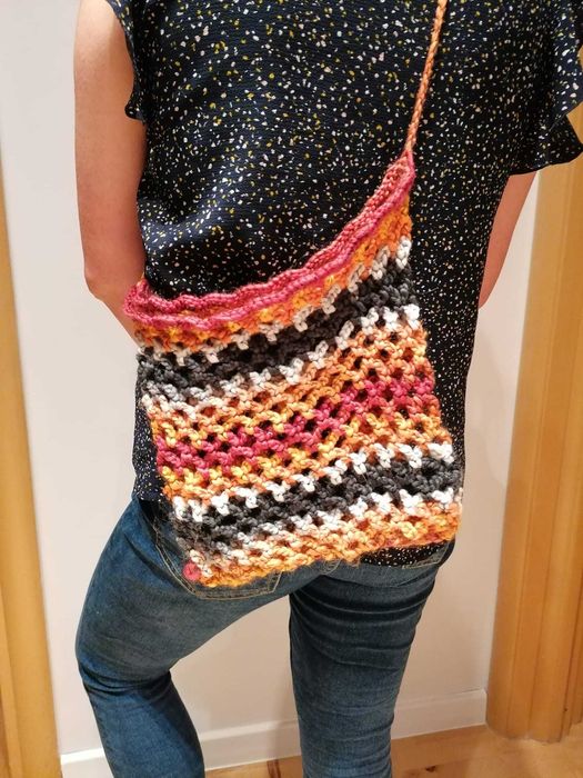 Torebka handmade kolorowa pomarańcz, mix kolorów wiosna