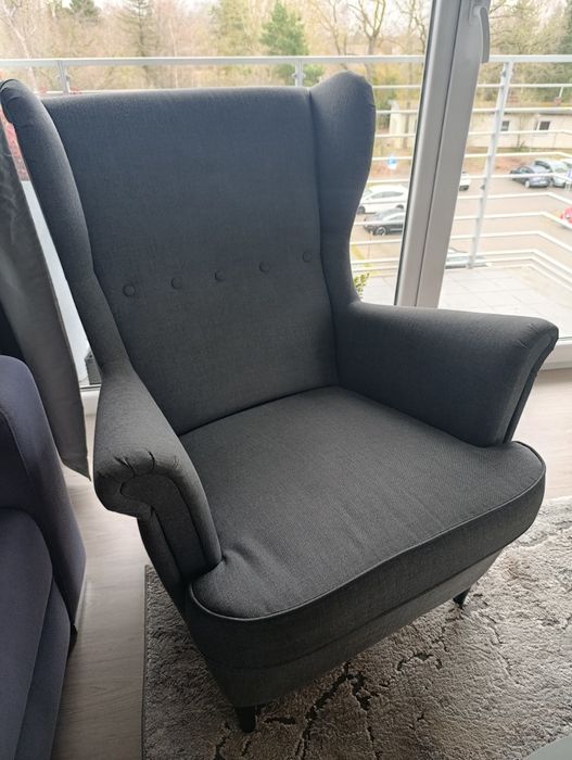 Fotel STRANDMON Ikea + podnóżek