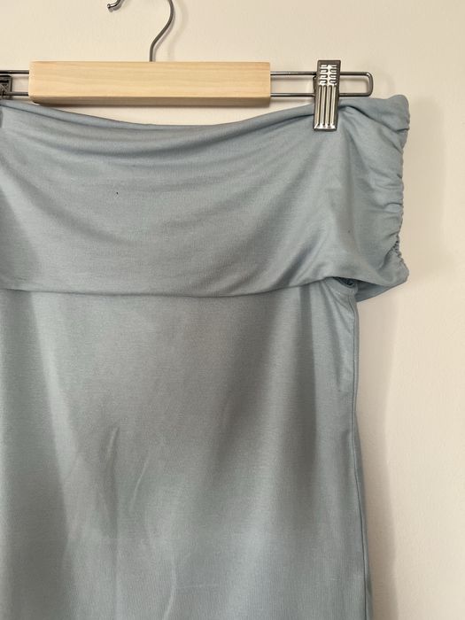 błękitna bluzka hiszpanka bez ramion New Yorker M