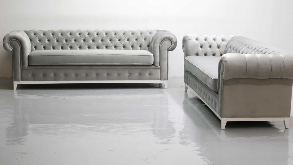 SYR nowa fantastyczna sofa 3 osobowa MAX KANAPa szary welur old design