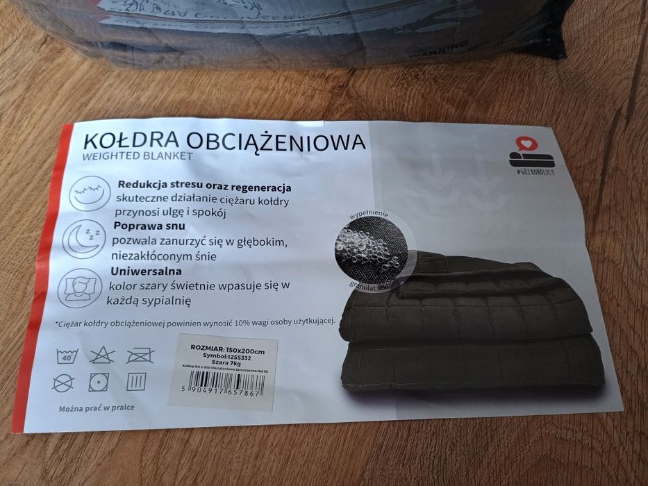 Kołdra obciążeniowa koc sensoryczny 150x200