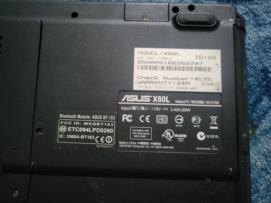 Ноутбук asus X80L