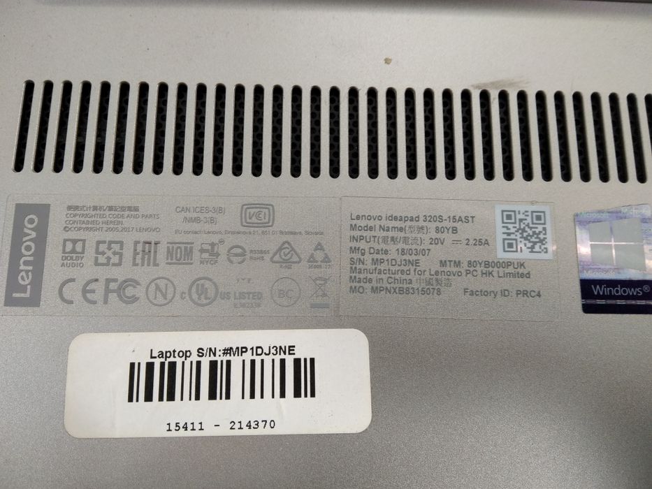 Ноутбук Lenovo IdeaPad 320S-15AST (Model 80YB)