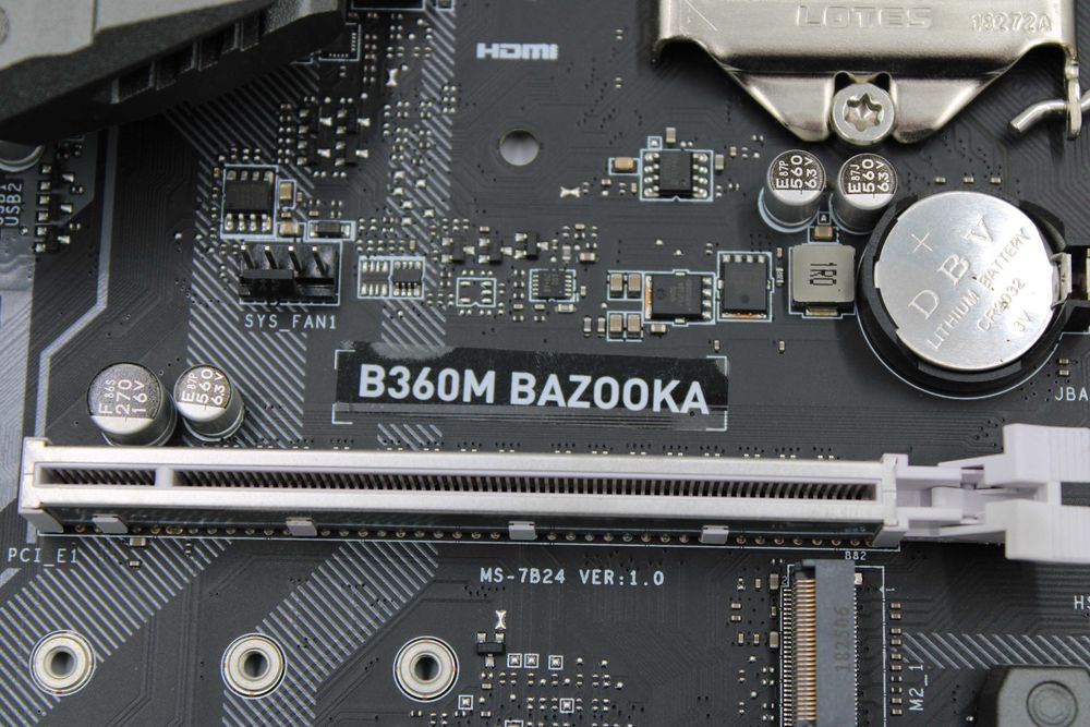 Płyta Główna MSI B360M BAZOOKA - uszkodzona na części / do naprawy