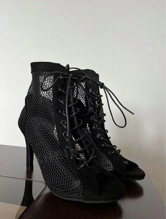 Buty sandaly do high heels rozm 38 nowe siateczka zamsz