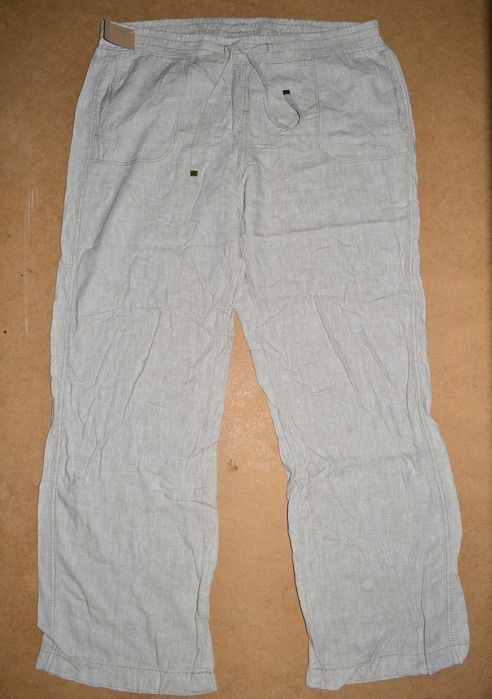 76^ m&s letnie spodnie damskie 100% len  w gumkę 40/42