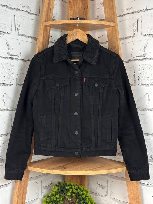 Жіноча шерпа Levis утеплена джинсовка чорна левайс S