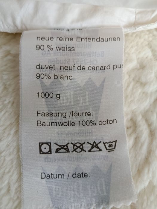 Ковдра пухова/одеяло пуховое 160*210, зимова,  90% пух, Швейцарія,