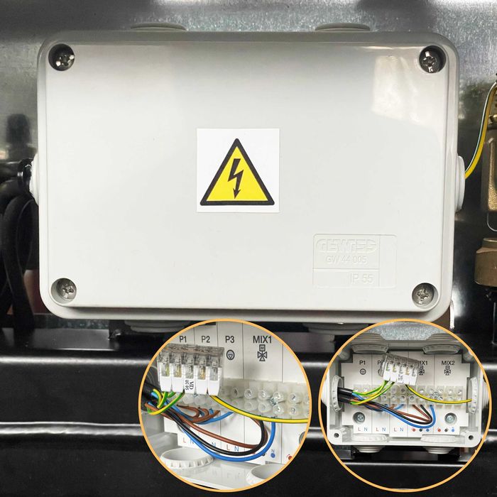 Zestaw Mieszający Moduł Hydrauliczny 2 Strefy Nisko temp. Zawory Termo