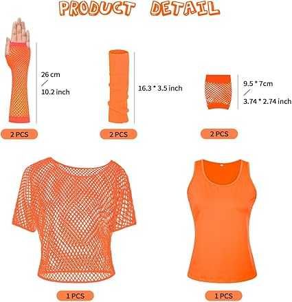 Strój przebranie lata 80 90 siatka top getry XXL