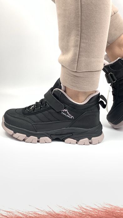 Зимові черевики для дівчинки, екошкіра + мех, р. 32-37