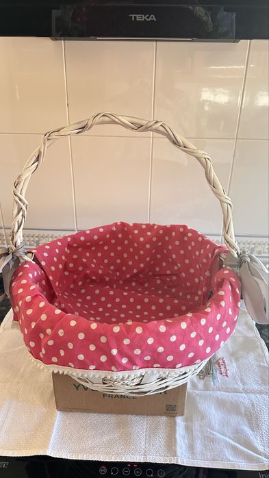 Cesta verga forrado