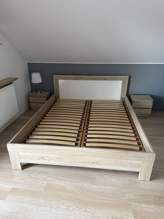 Łóżko dąb sonoma 160x200 cm + materac