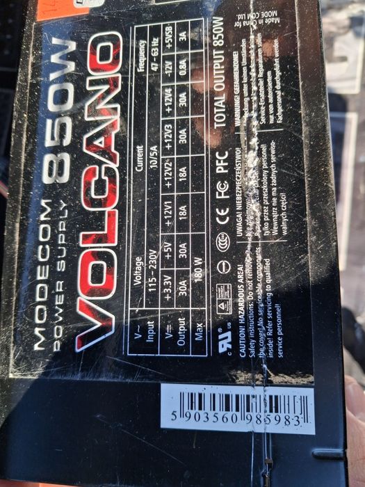 Zasilacz 850W Modecom Volcano, oryginał, sprawny