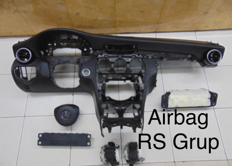 mercedes W205 tablier painel do bordo airbags cintos conjunto!