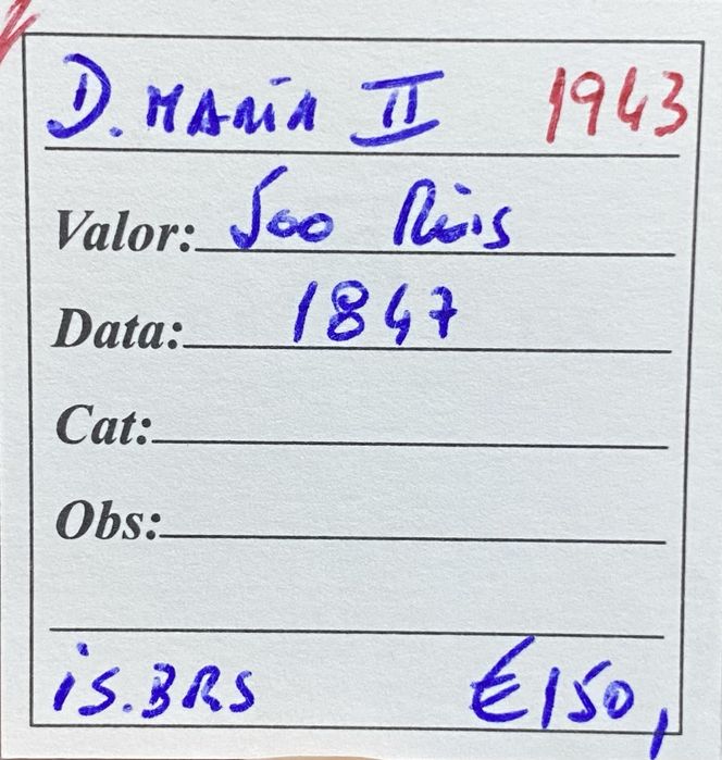 Moeda (1943 ) - D. Maria II - 500 Reis 1847