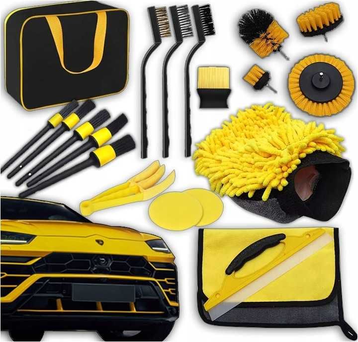 Detailingowy zestaw do czyszczenia samochodu szczotki pady 22el xl