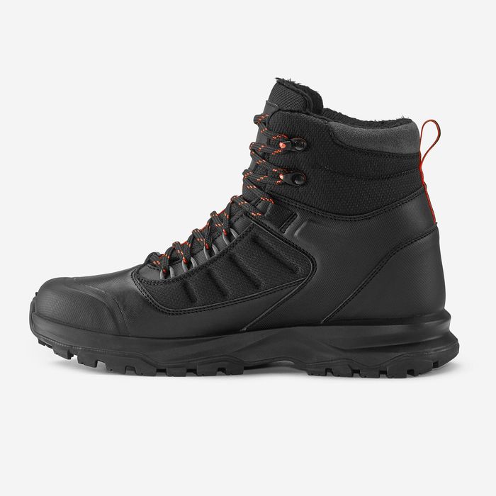 Calçado de caminhada quentes e impermeáveis homem, MH500 Preto