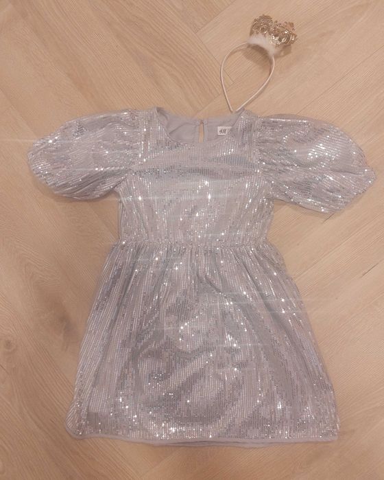 Kostium Przebranie Strój Księżniczki Sukienka cekinowa H&M 122 korona