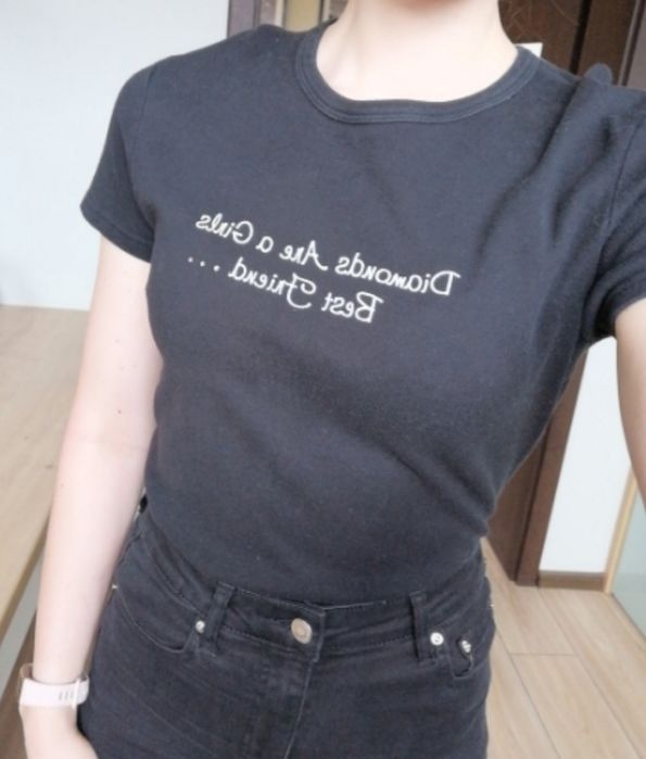 Koszulka czarna bawełna t-shirt Next S