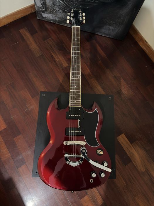 Guitarra Epiphone sg special p90 sparkilng burg com tremolo