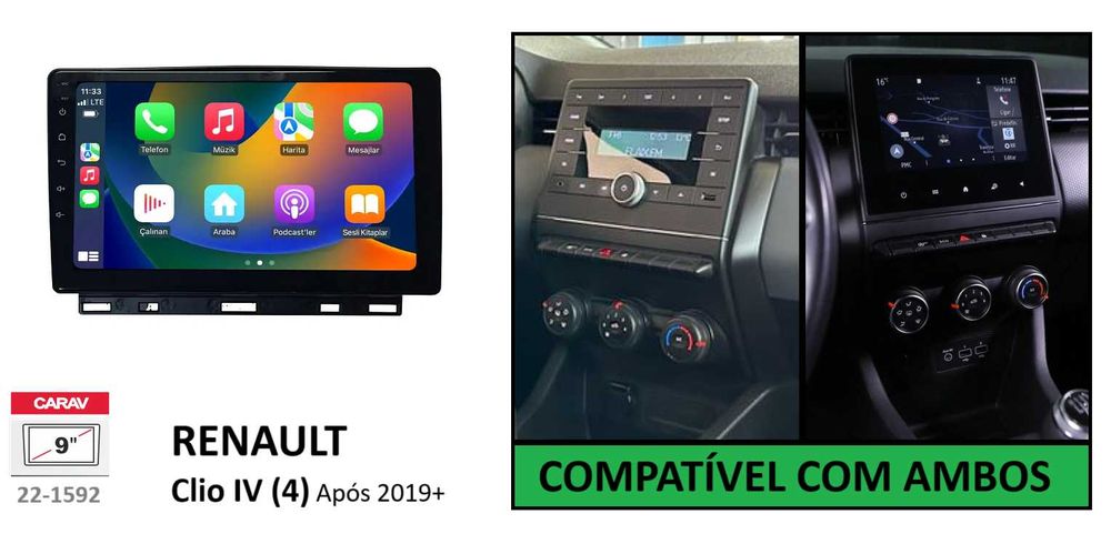 (NOVO) Rádio 2DIN 9" • Renault CLIO V (5)  • Android [4+32GB]