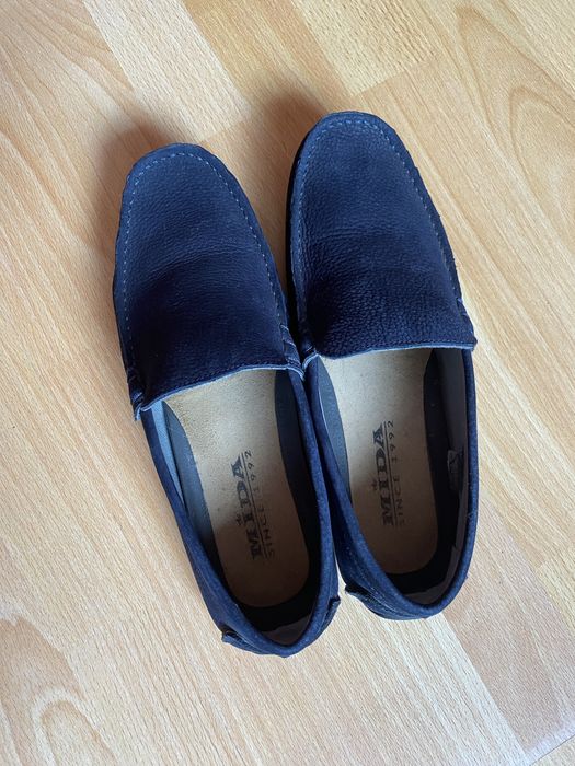 Лофери чоловічі MIDA темно-сині з натуральної замші. Розмір 41