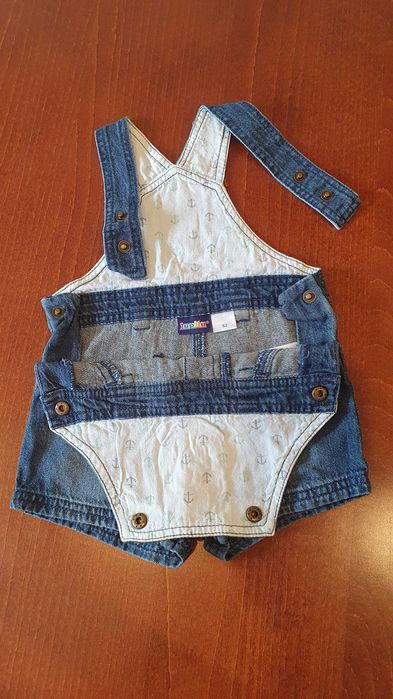 Ogrodniczki r.62 spodnie spodenki szorty