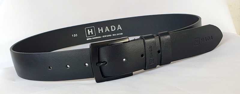 Pas do spodni czarny typu jeans czarna klamra brelok gratis