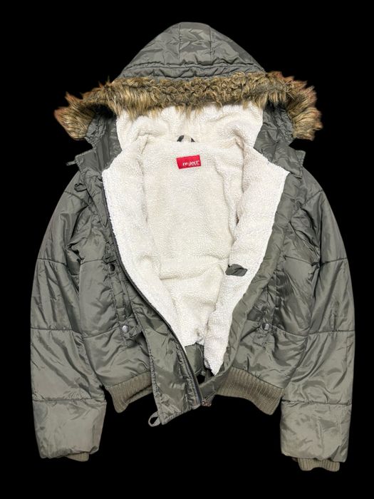 Бомбер з хутром, аляска, y2k, archive, vintage, japanese, fur