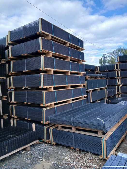 Ogrodzenie panelowe h 153cm + słupek 60x40x2300 +3 obejmy