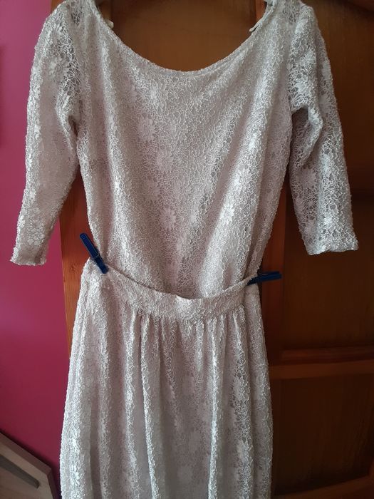 Suknia ślubna nowa Boho 36 spódnica i bluzka, koronka jasnoróżowa