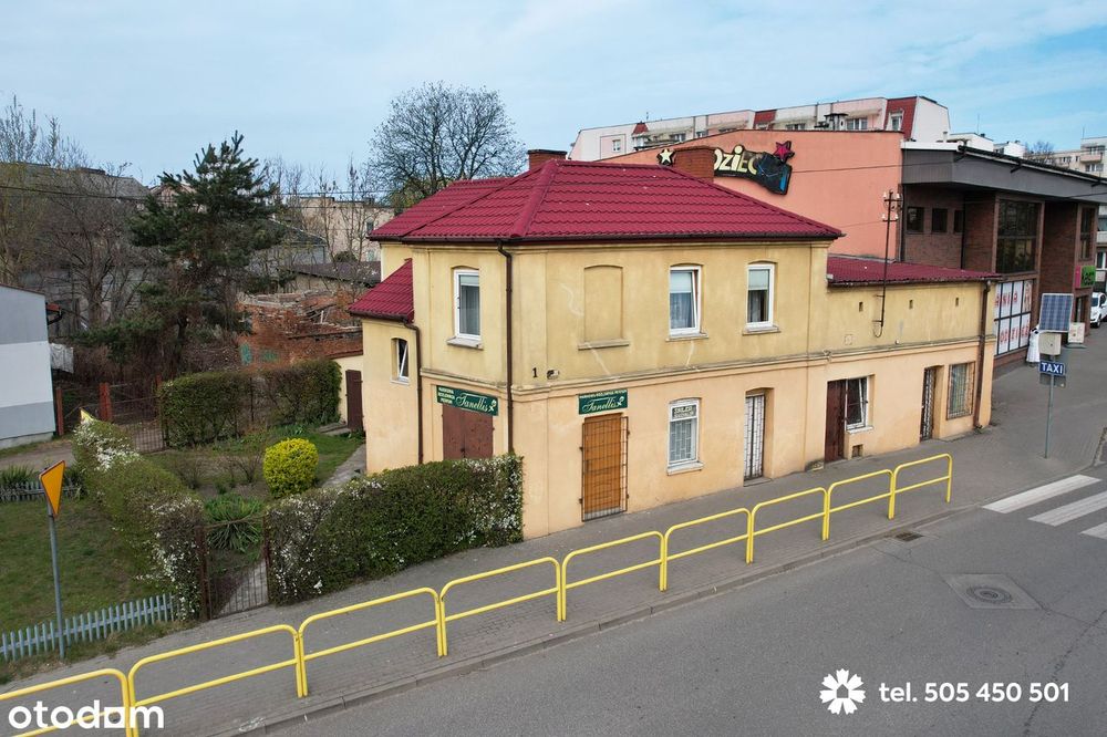 Dom 80 m2 z działką 276 m2 w centrum Lipna + 4 lokale użytkowe