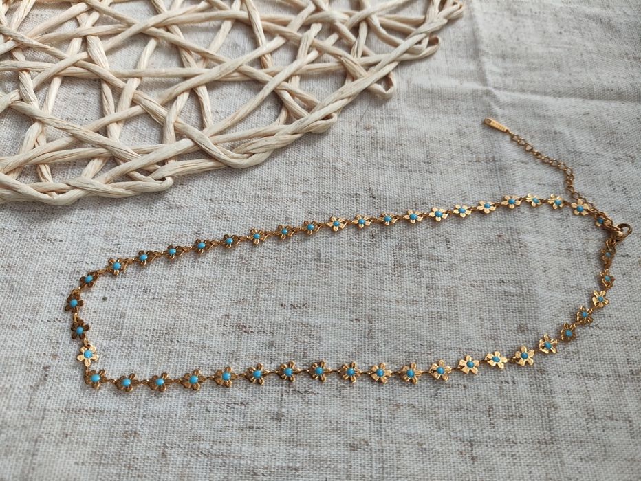 Naszyjnik stal nierdzewna kwiaty