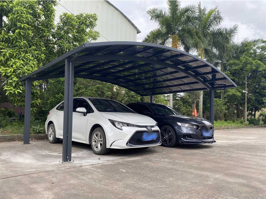 Wiata samochodowa 5,5 x 6 m dwustanowiskowa Aluminum i lity poliwęglan