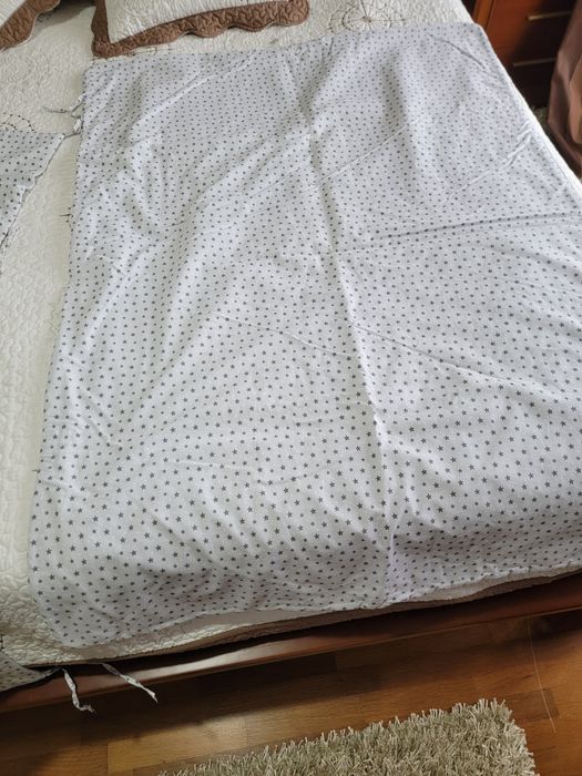 Edredão + Resguardo Estrelas cinzento