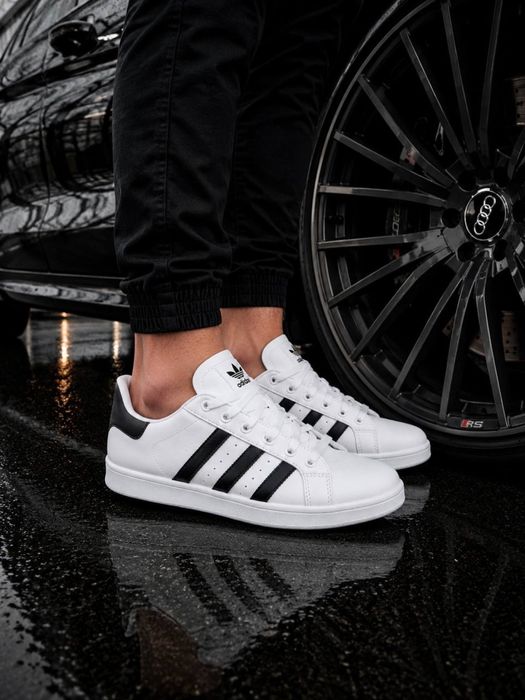Мужские белые леьние кроссовки adidas Advantage Campus кросовки адидас кожаные чоловічі кросівки адідас кампус/кампусы