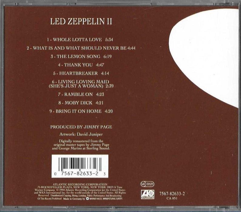 Led Zeppelin - - - - - Led Zeppelin II - - - - - CD