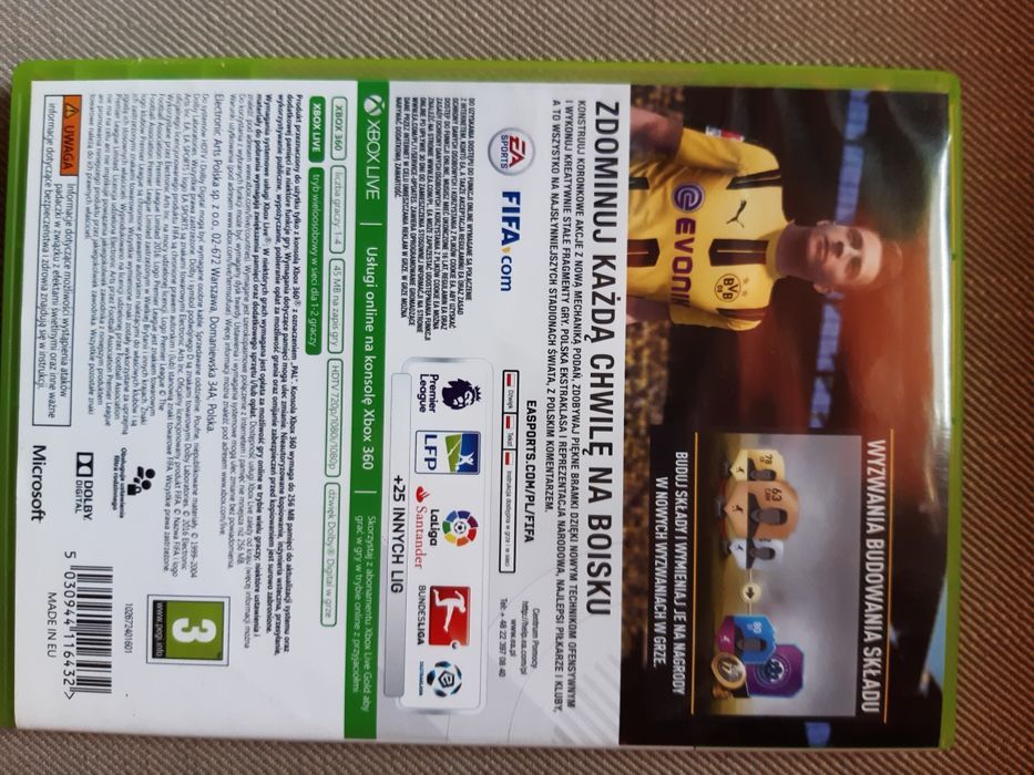 Gra FIFA 17 PL na konsolę xbox 360