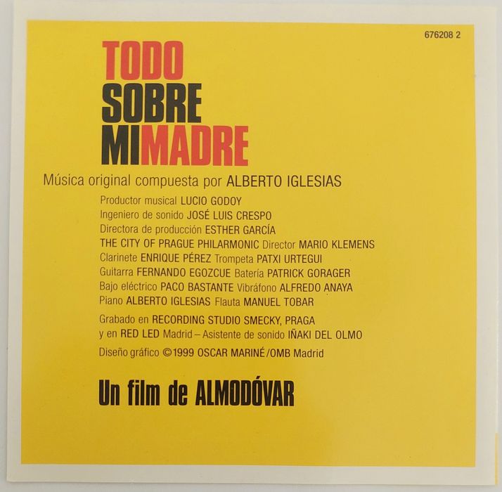 Todo Sobre Mi Madre - Banda Sonora