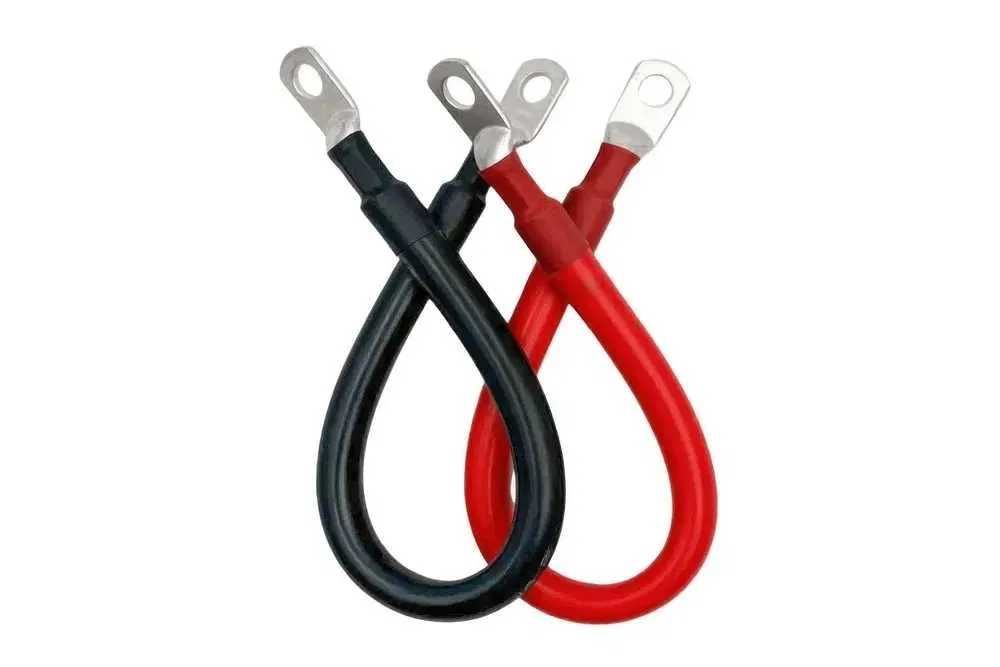 Кабель для Акумулятора Інвертора 26 см. червоний і чорний (2шт)  160А