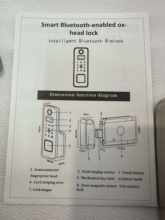 Smart zamek Bluetooth RFID odcisk palca kod PIN aplikacja