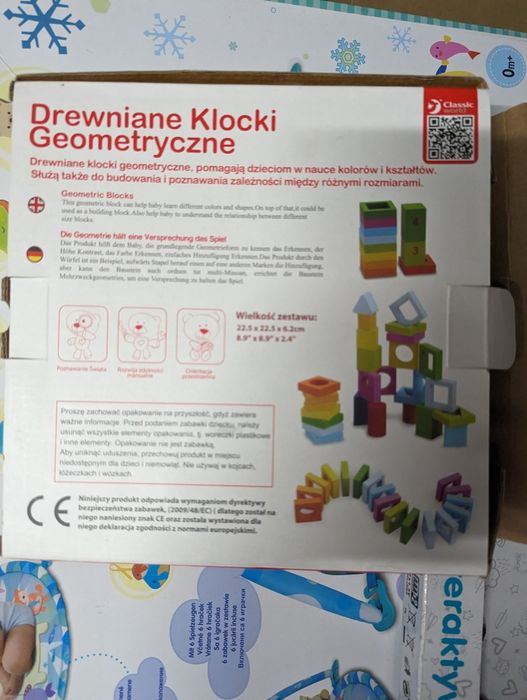 Drewniane klocki geometryczne Classic world