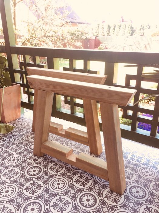 Podstawa Nogi do stołu drewniane Loft DIY nie metalowe czarne