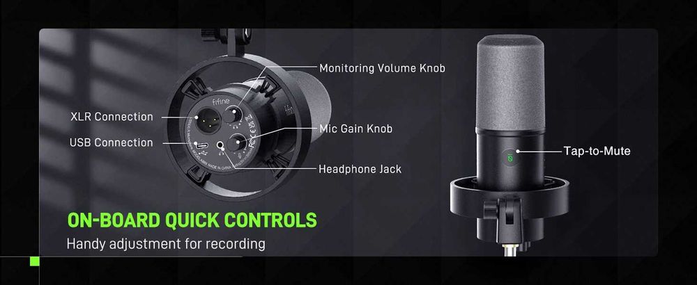 Microfone FIFINE K688 Dinâmico USB/XLR Qualidade Profissional PC/PS4